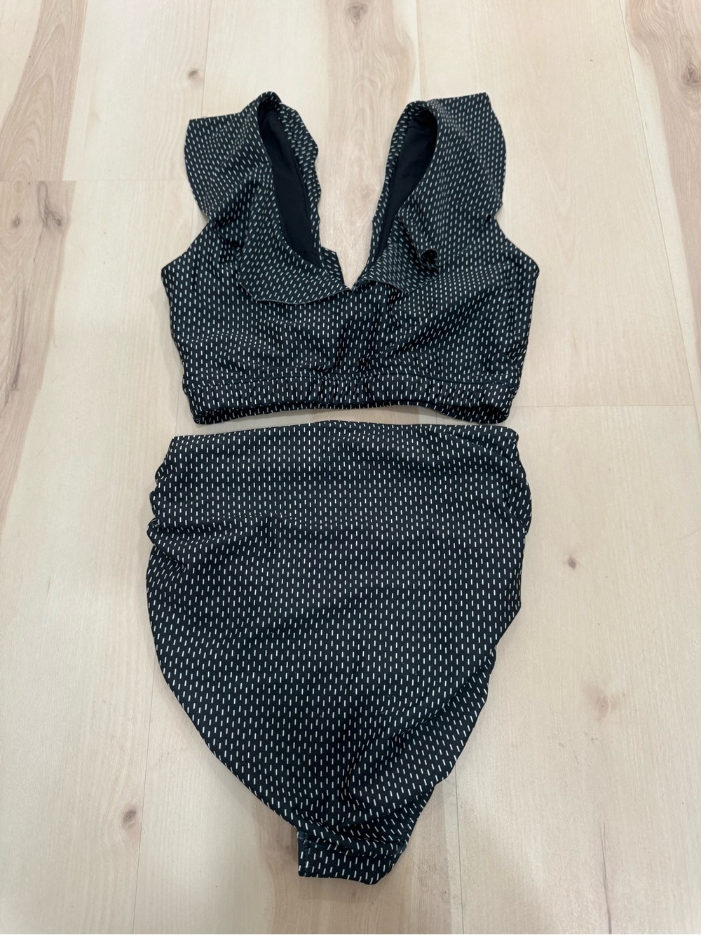 Albion Midnight Dash Women's 2 Piece Swimsuit Black White High Waist XS/S - Picture 9 of 16